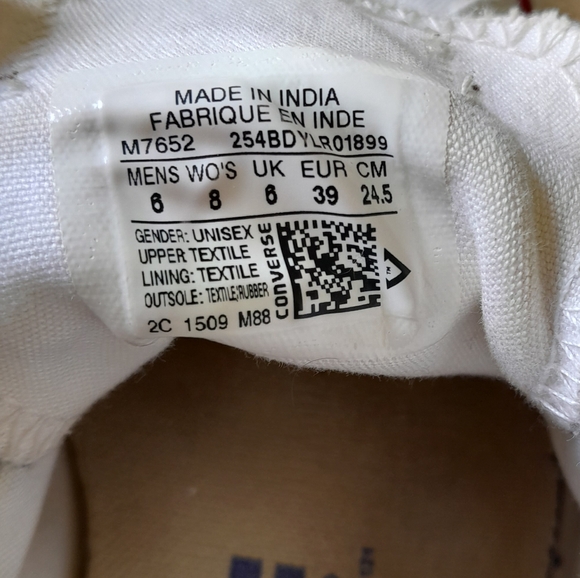 Converse Chuck Taylor All Star White Women's Size 8 Men's Size 6 - Picture 9 of 9